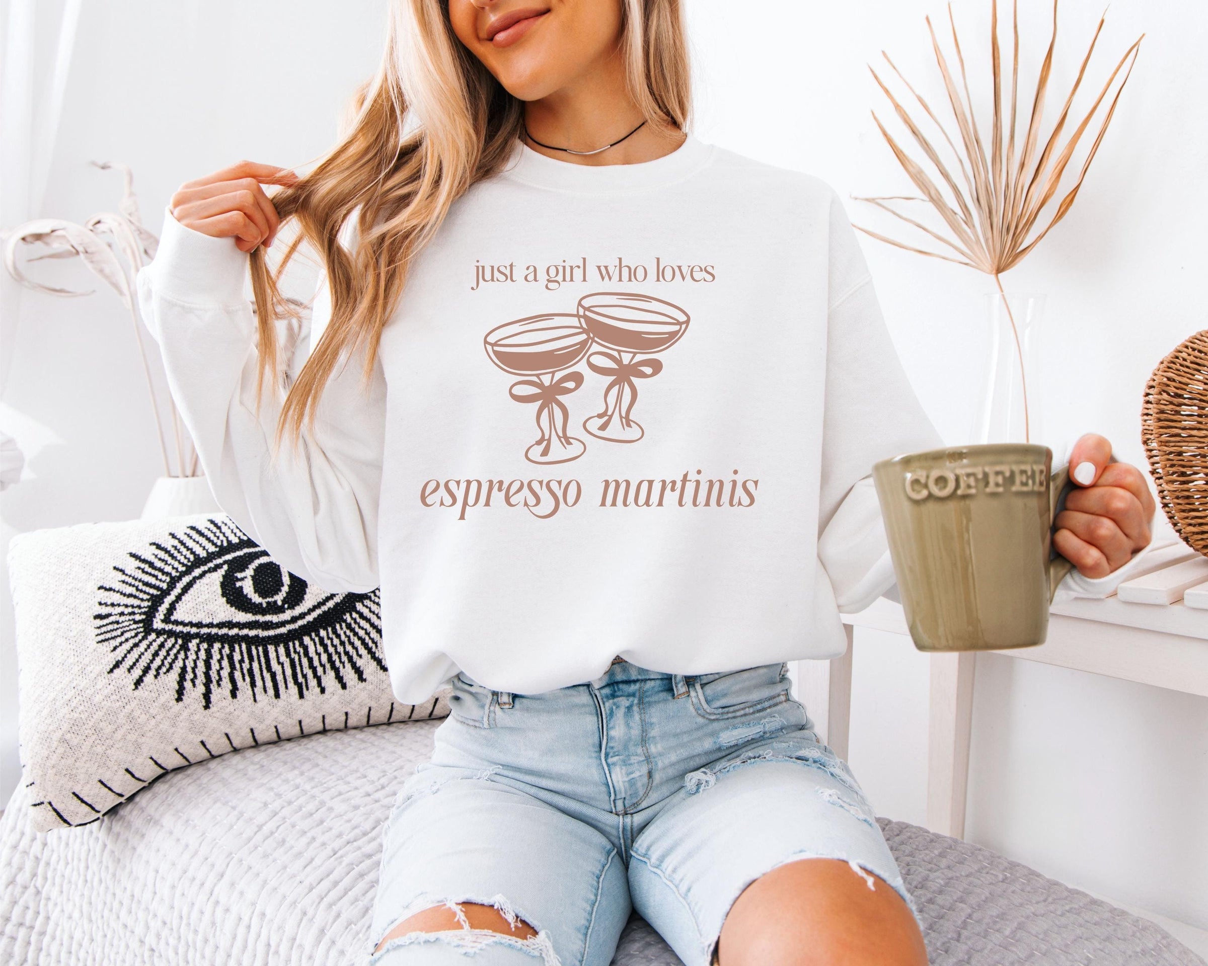 Espresso Martini Sweater - Cozy Sweater Featuring Fun Cocktail Design - EverlyGrayce