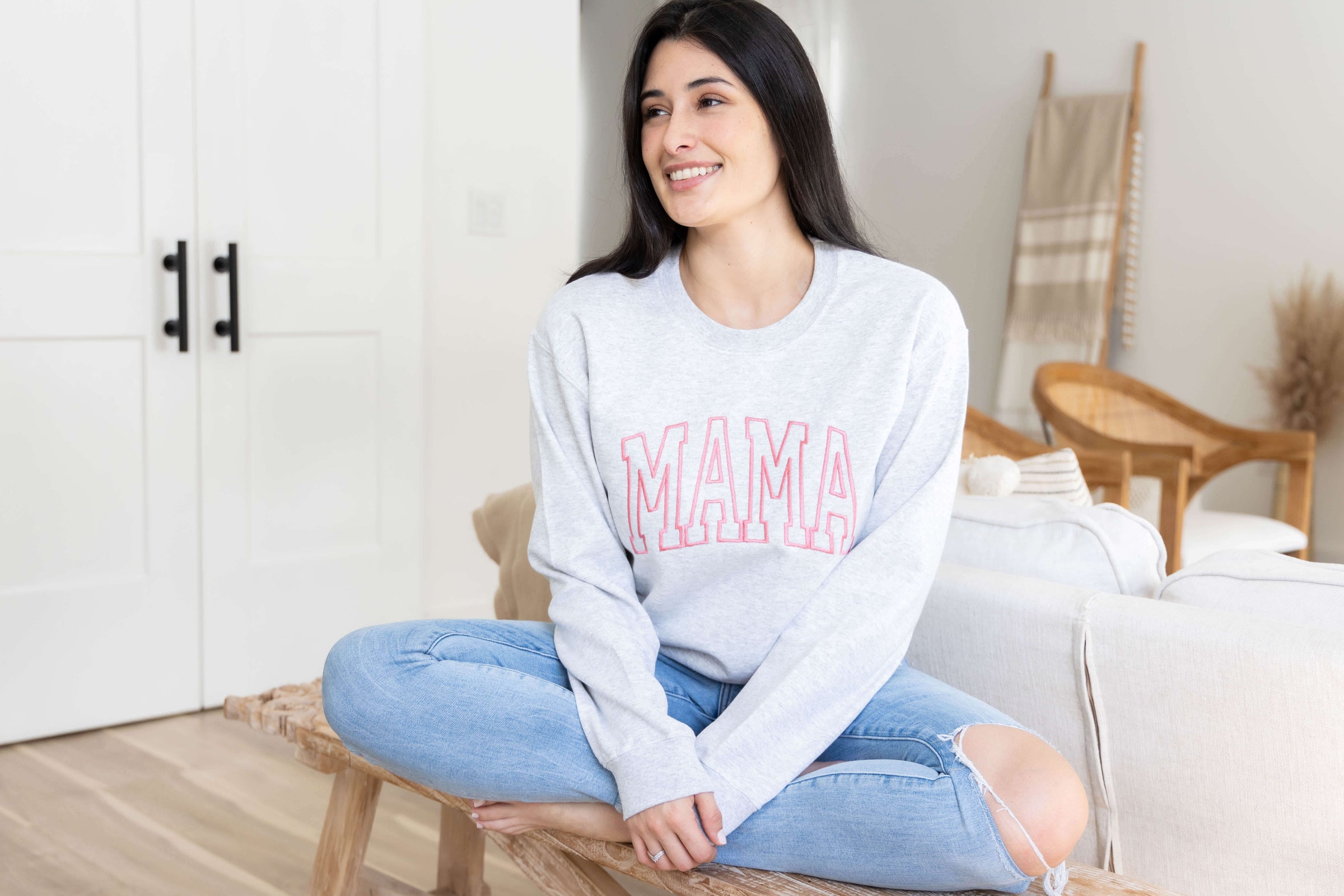 embroidered mama sweatshirt