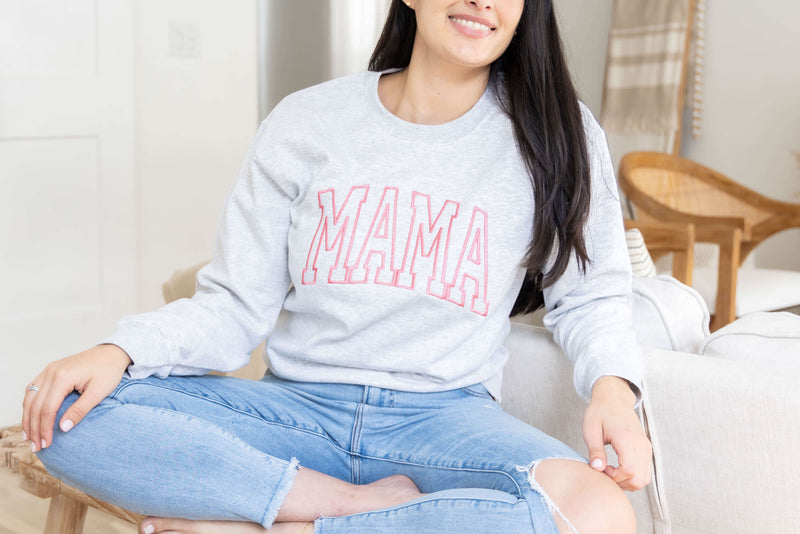 embroidered mama sweatshirt