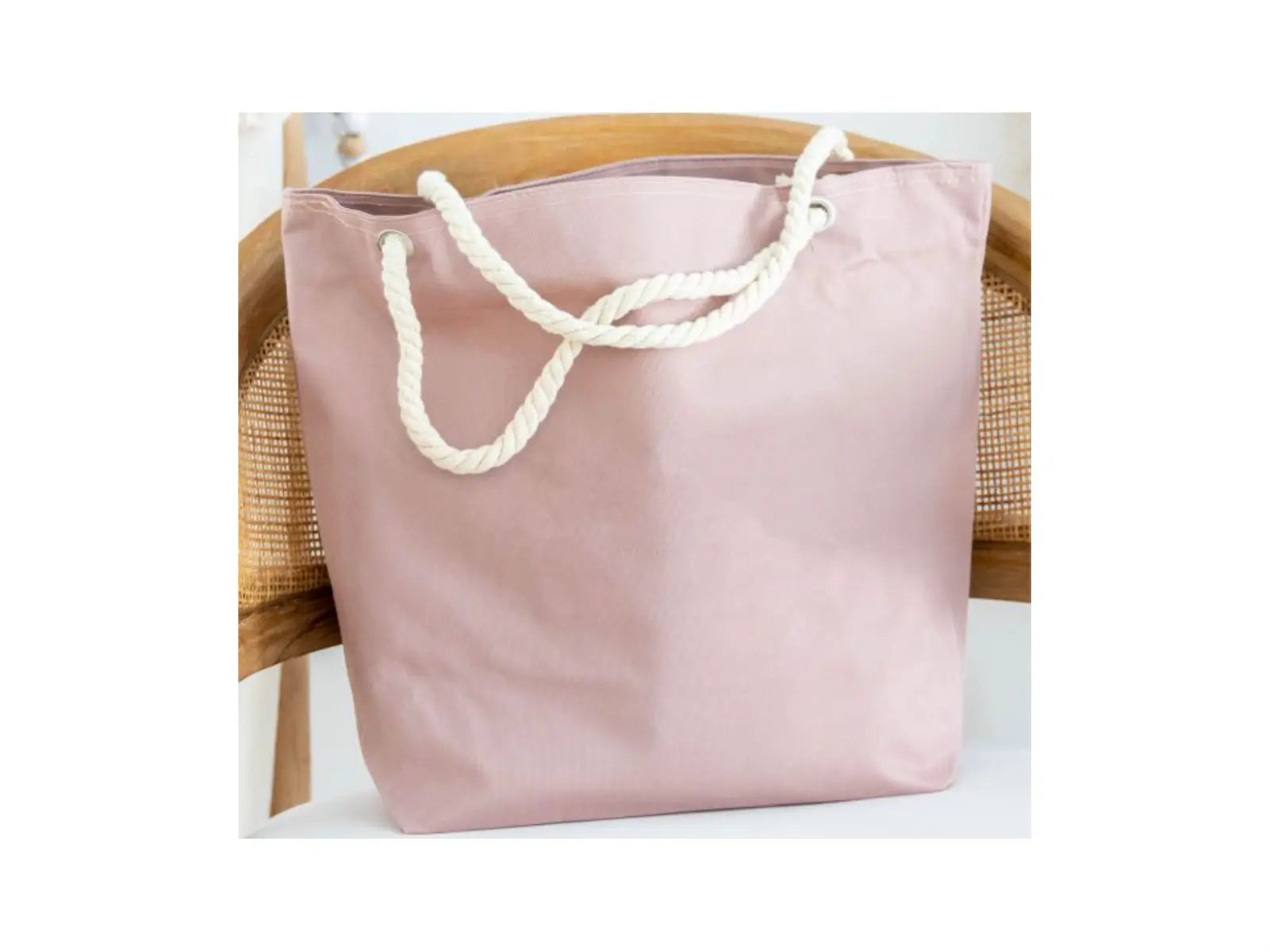 Bridesmaid Beach Bag - Personalized Rope Handle Tote Bag