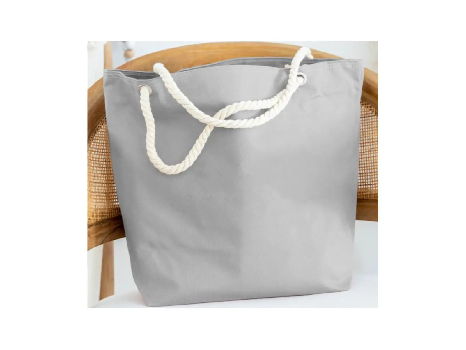 Bridesmaid Beach Bag - Personalized Rope Handle Tote Bag