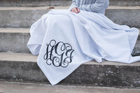 Monogrammed Fleece Throw Blanket |  Personalized Stadium Blankets - EverlyGrayce