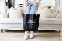Bridesmaid Beach Bag - Personalized Rope Handle Tote Bag - EverlyGrayce