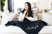 Custom Fleece Throw Blankets with Name | Personalized Sweatshirt Stadium Blanket for Sports - EverlyGrayce