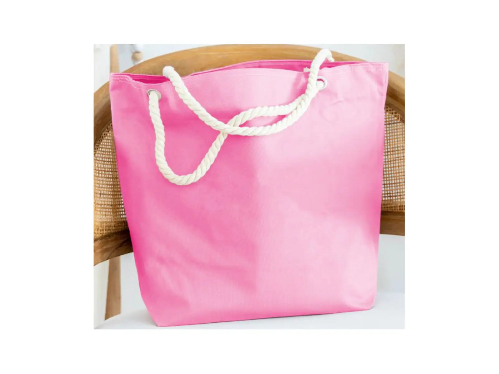 Bridesmaid Beach Bag - Personalized Rope Handle Tote Bag