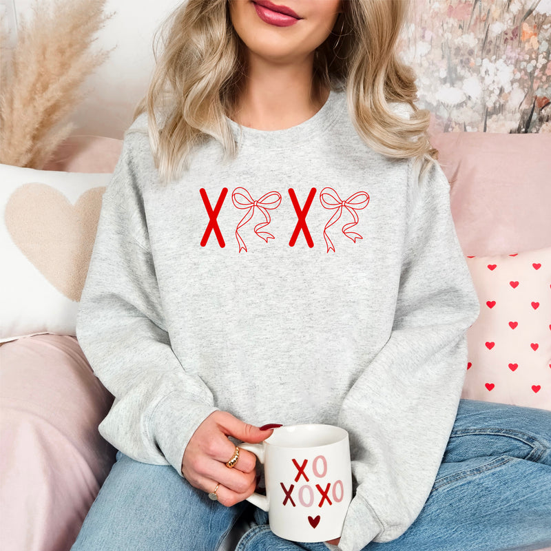 Coquette Bow Sweatshirt Valentines Day Gift XOXO Shirt - EverlyGrayce 