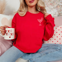 Cute Martini Valentines Day Sweatshirt for Women - EverlyGrayce 