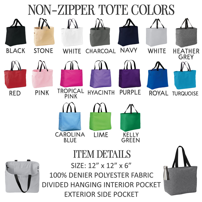 Custom Tote Bag with Zipper - Personalized Bags - EverlyGrayce 