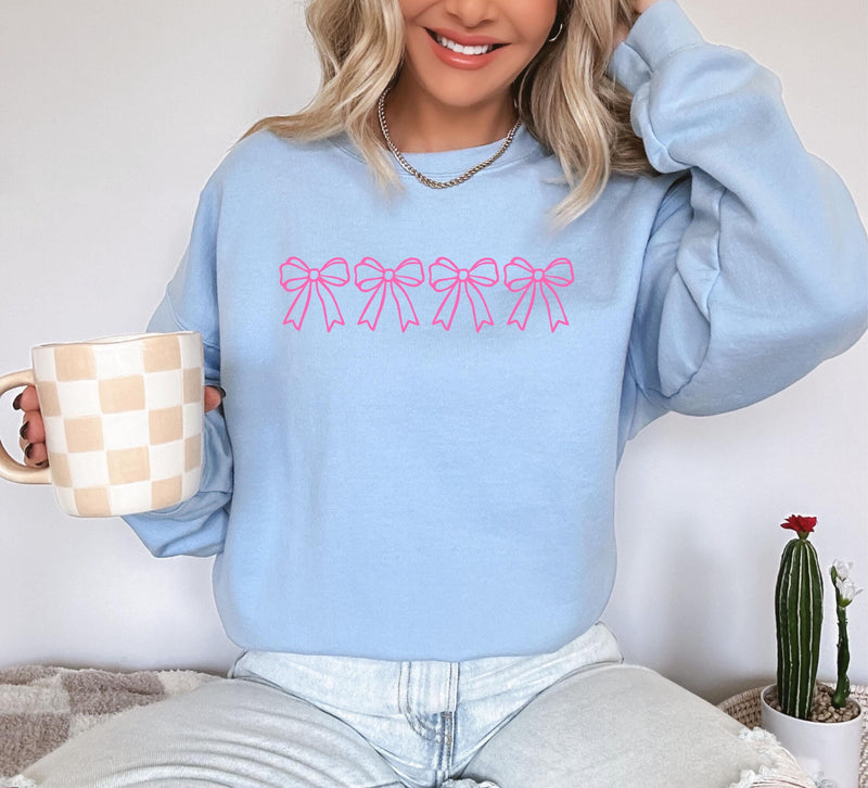 Pink Bow Sweatshirt Cute Coquette Gift - EverlyGrayce 