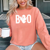Boo Ghost Comfort Colors Halloween Sweatshirt for Women