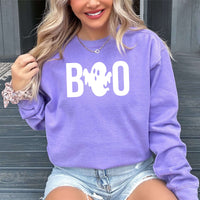 Boo Ghost Comfort Colors Halloween Sweatshirt for Women
