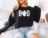 BOO Ghost Face Halloween Sweatshirt for Women