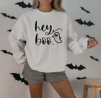 Hey Boo Ghost Halloween Sweatshirt for Women