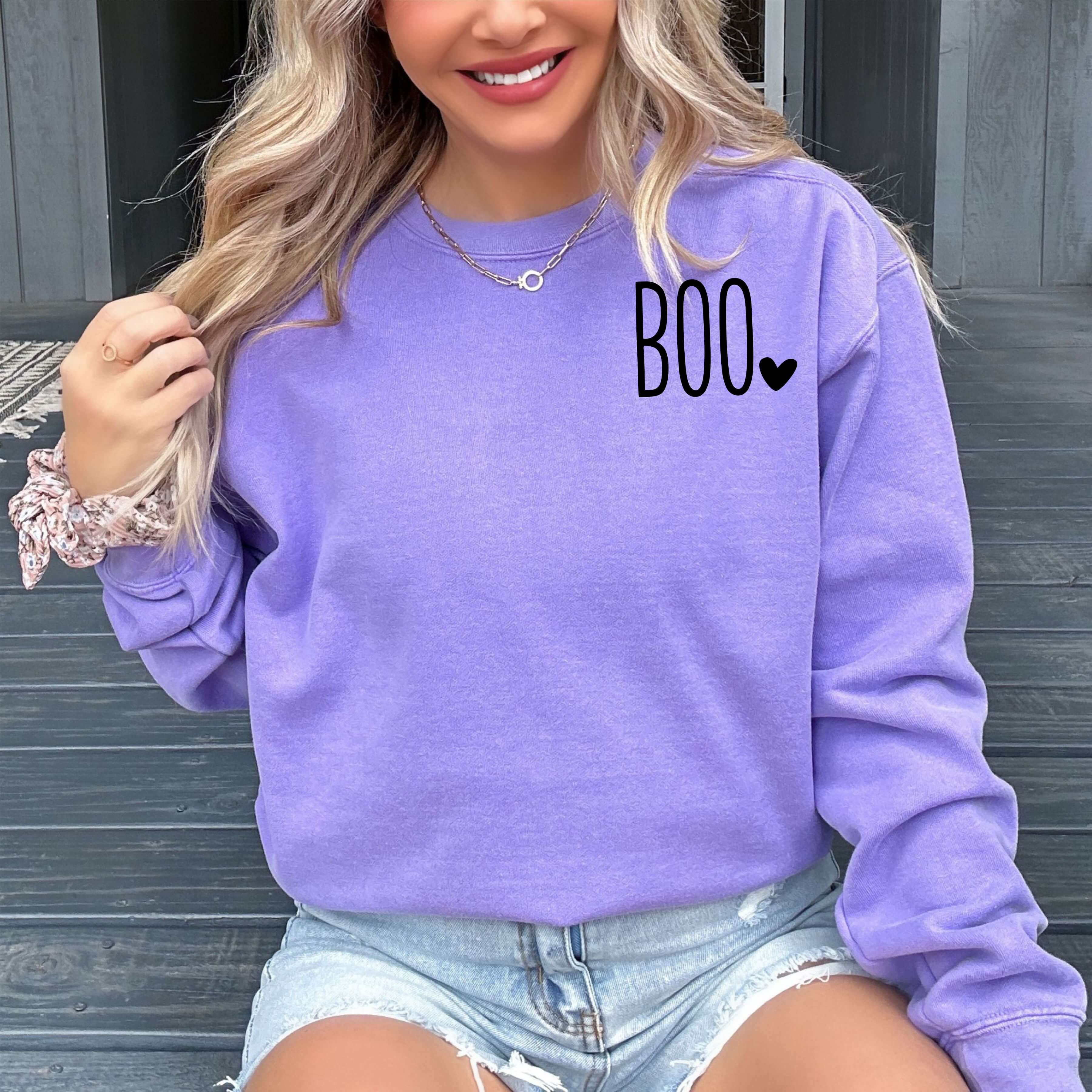 BOO Heart Halloween Sweatshirt – Grab Yours Now! – EverlyGrayce