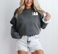 Comfort Colors Halloween Sweatshirt with Ghosts
