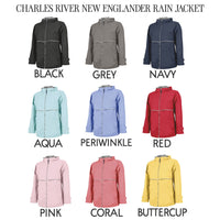 Charles River New Englander Rain Jacket Monogrammed for Women
