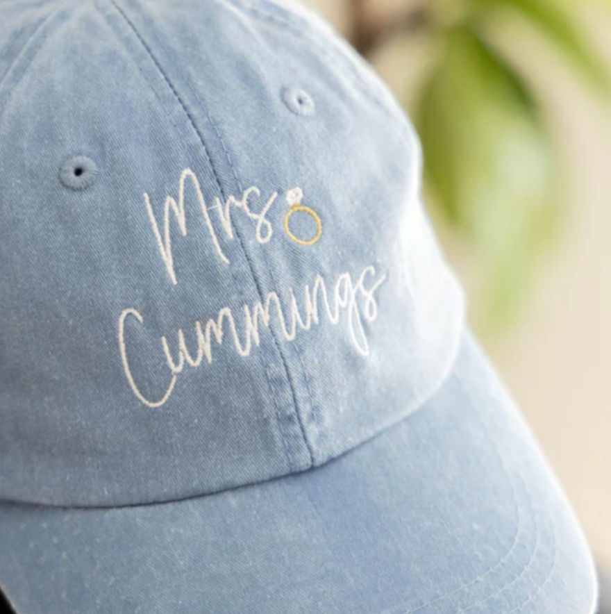 blue custom mrs hat