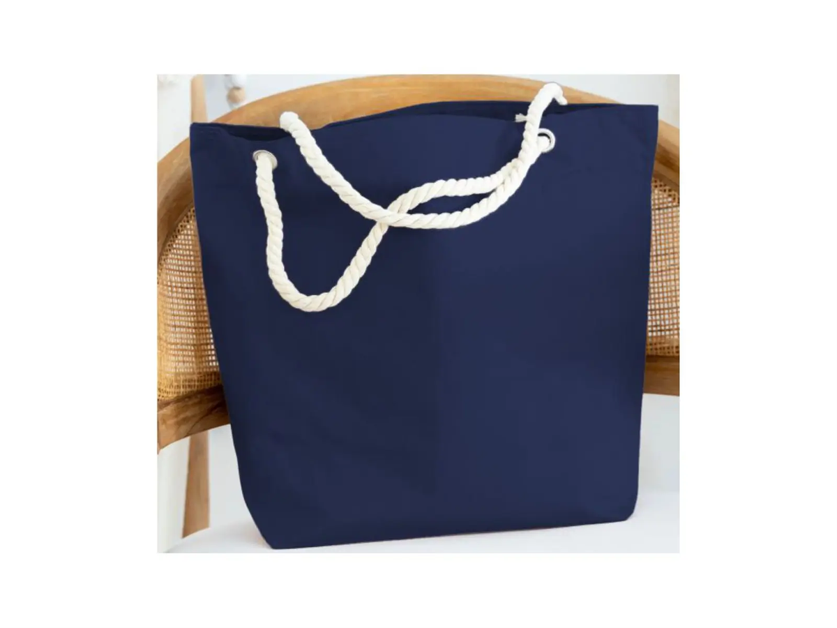 blue customizable beach tote