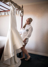 bridal getting ready shirt button up 
