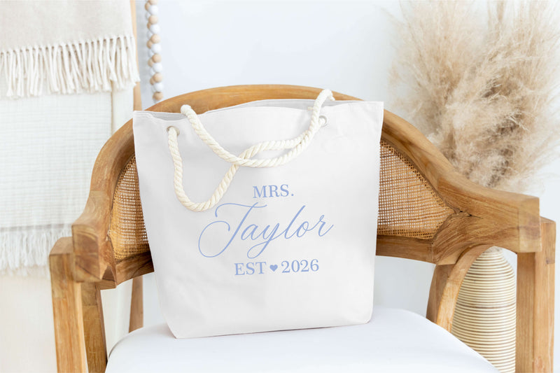 bride beach tote
