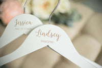 bridesmaid hangers with engraved name and title