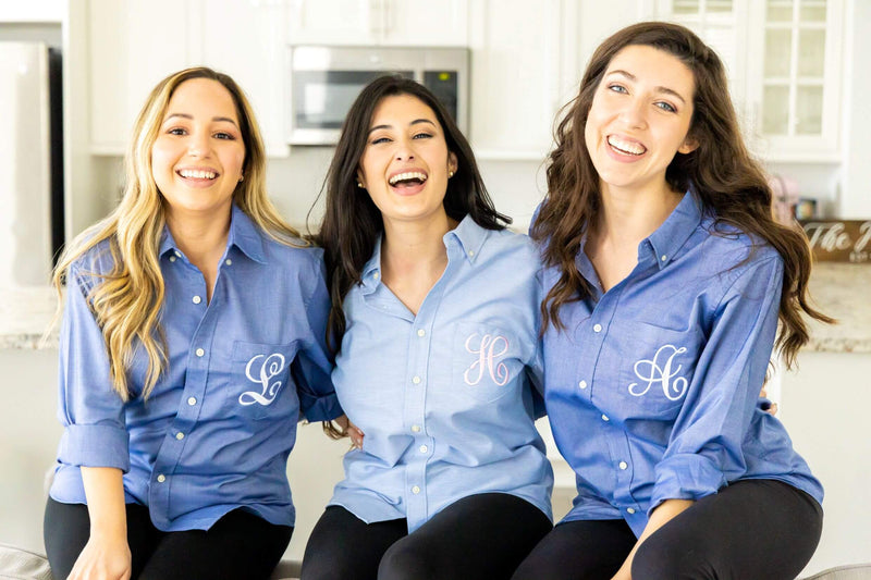 monogrammed bridesmaid oxford shirts