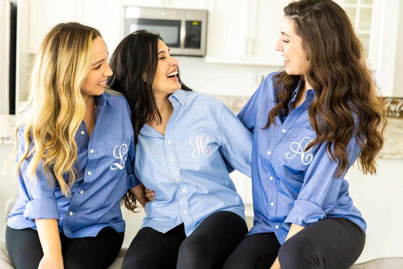 monogrammed bridesmaid oxford shirts