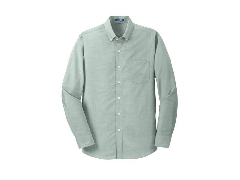 chambray oxford button down shirt green
