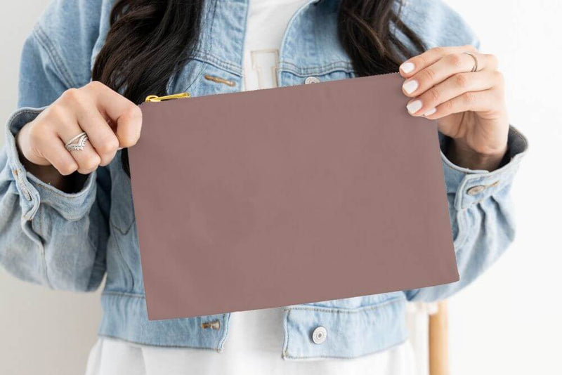 cocoa canvas cosmetic bag