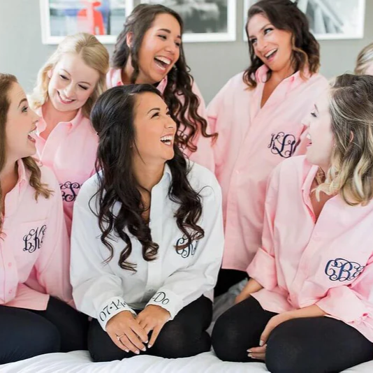 custom bridesmaids and bride shirts