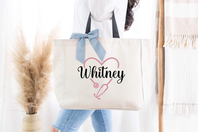 custom nurse bag with stethoscope and name