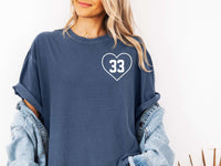 comfort colors custom sports number t shirt