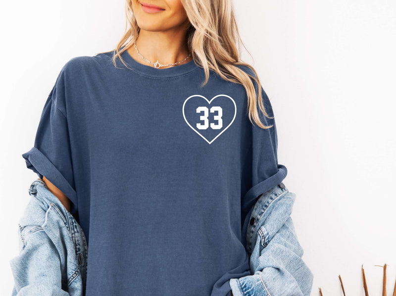 comfort colors custom sports number t shirt