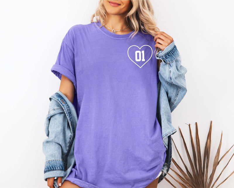 comfort colors custom sports number t shirt