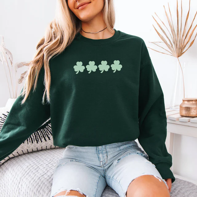 dark green shamrock sweater