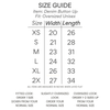 denim button up shirt size chart