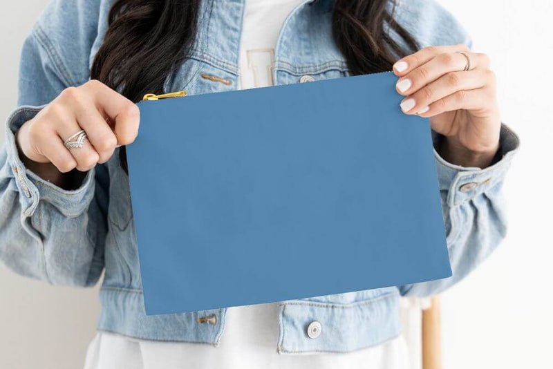 denim canvas cosmetic bag