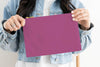 dusty wine canvas cosmetic bag