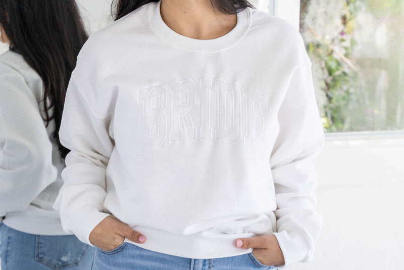 embroidered bride sweatshirt