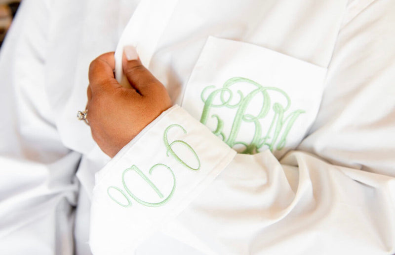 embroidered cuffs bridal button up shirt
