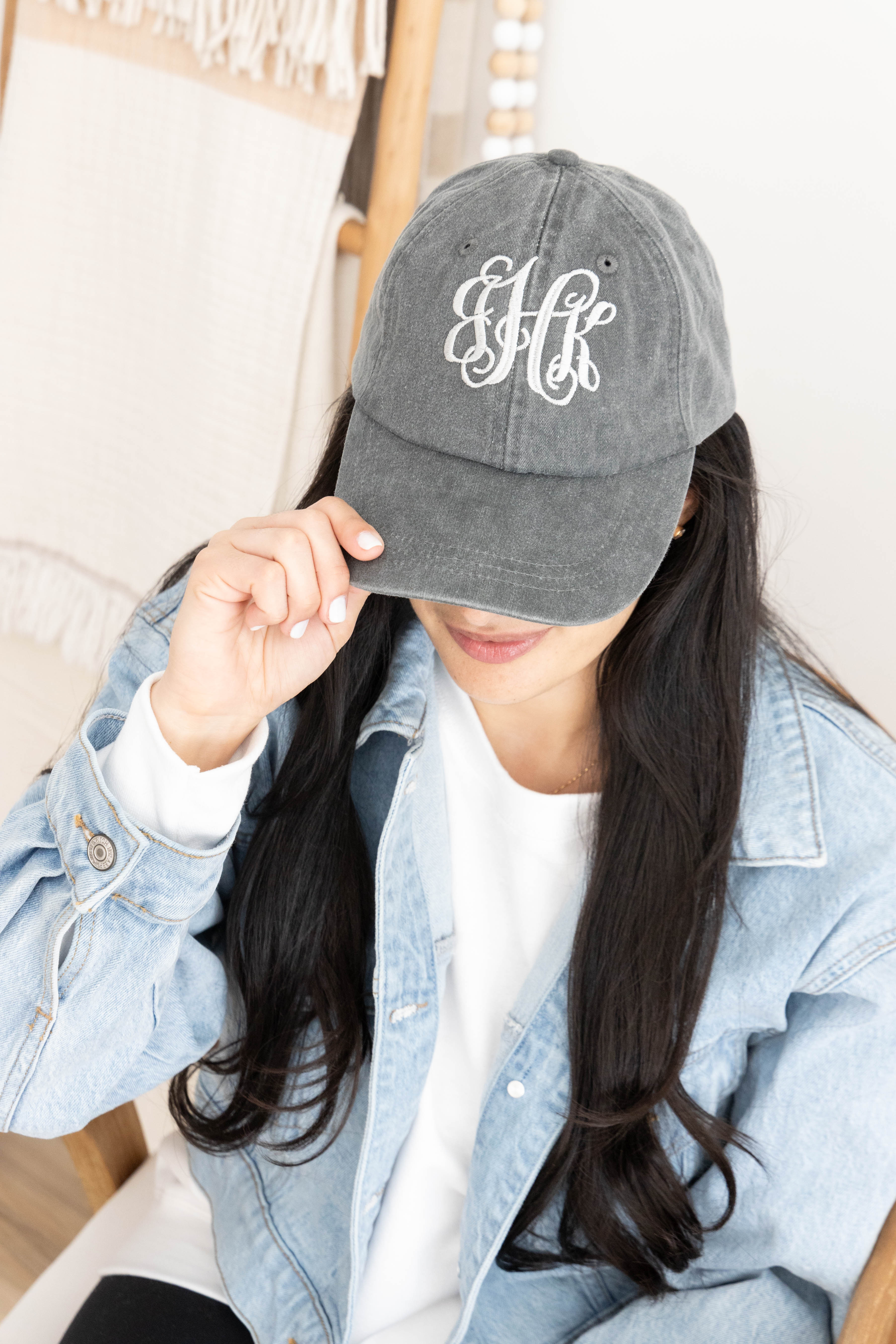 Monogram Ball Cap Womens Baseball Hats – EverlyGrayce display picture 2