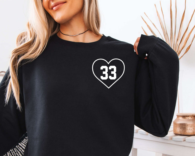 football mom sweatshirt with custom player number