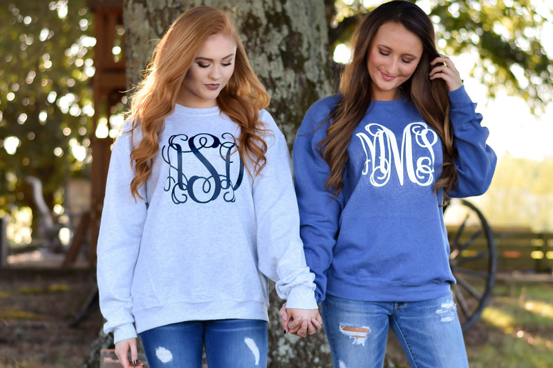 Custom Crewneck Sweatshirt Monogrammed - EverlyGrayce 