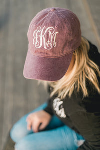 Womens Baseball Cap Monogrammed Hats - EverlyGrayce 