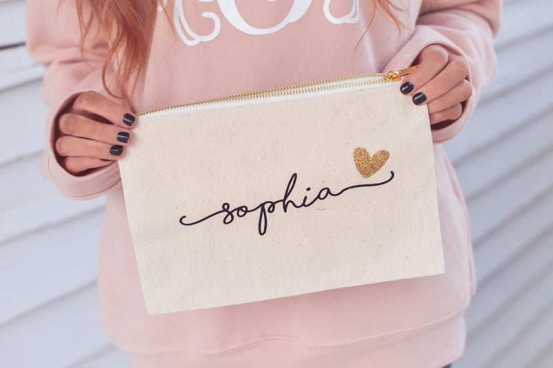 Small Cosmetic Bags Personalized | Cute Makeup Bag - EverlyGrayce 