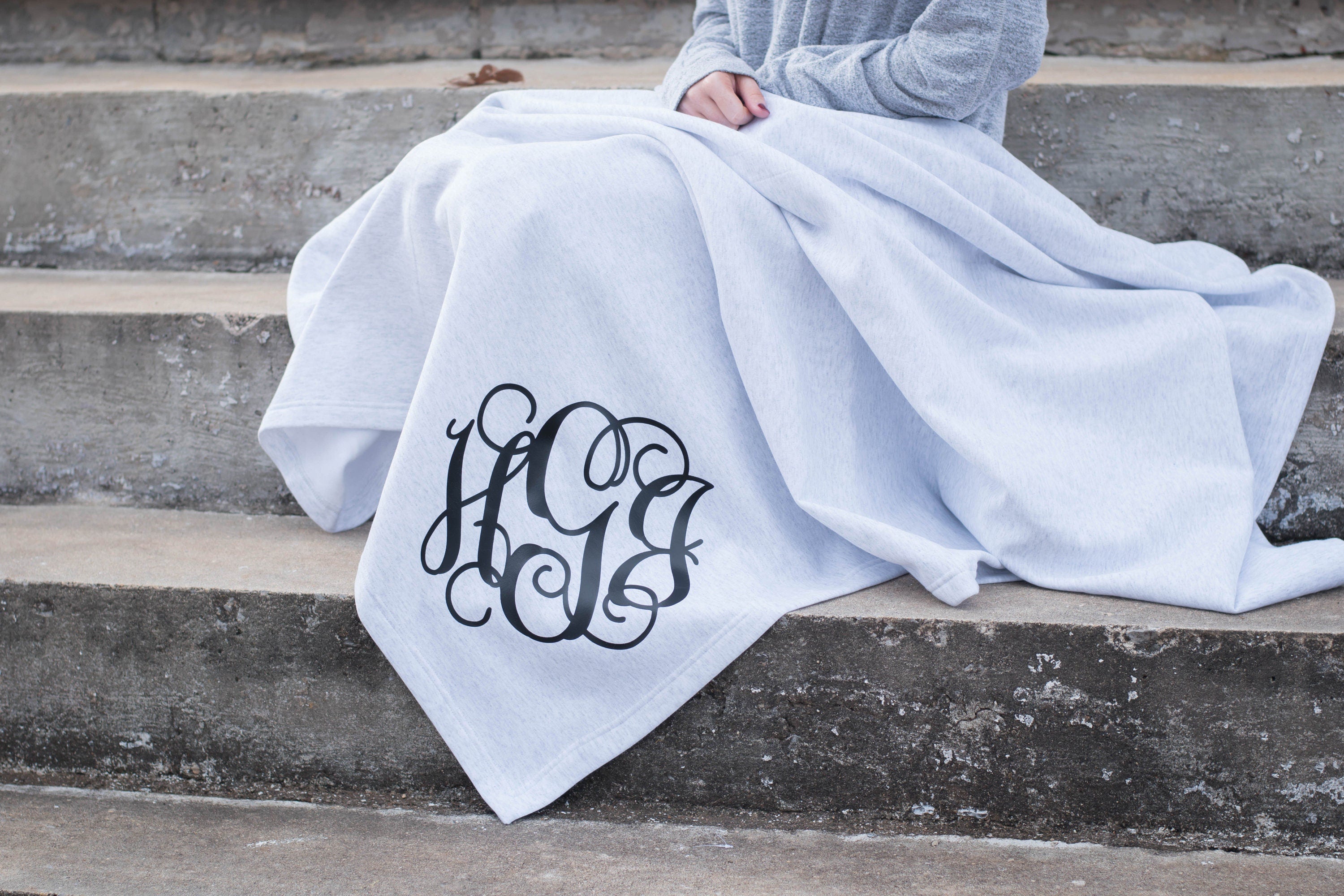 Applique Monogrammed outlet Fleece Blanket