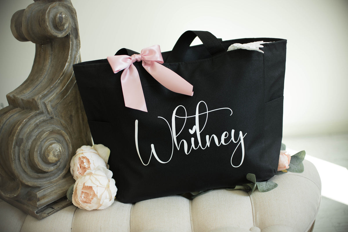 Bridesmaid Tote Bags, Maid of Honor Tote, Personalized Bridesmaid Bags, Bridal Party Bridesmaid Gifts - EverlyGrayce