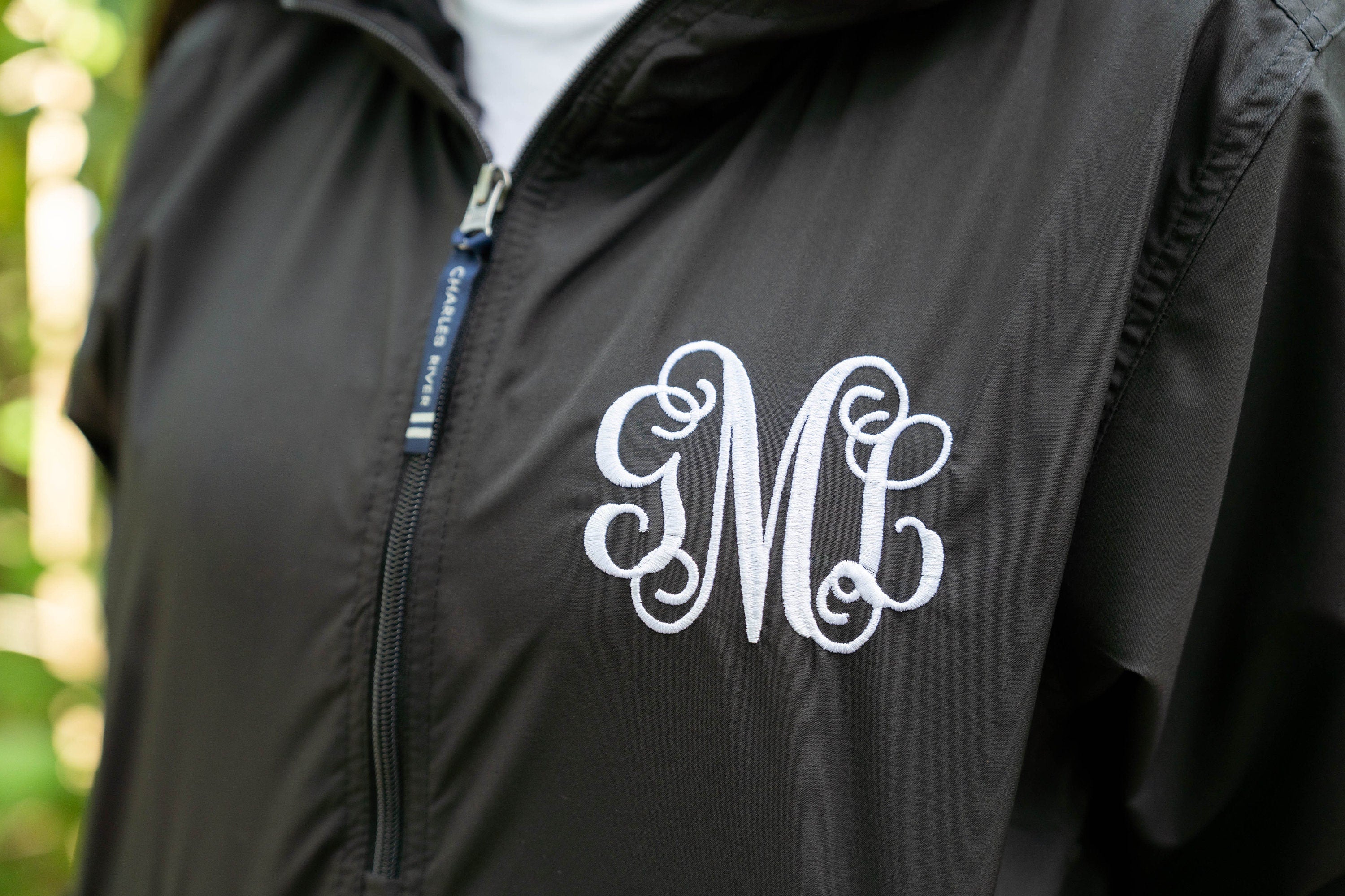 Monogrammed Charles River Rain Jacket Pullover