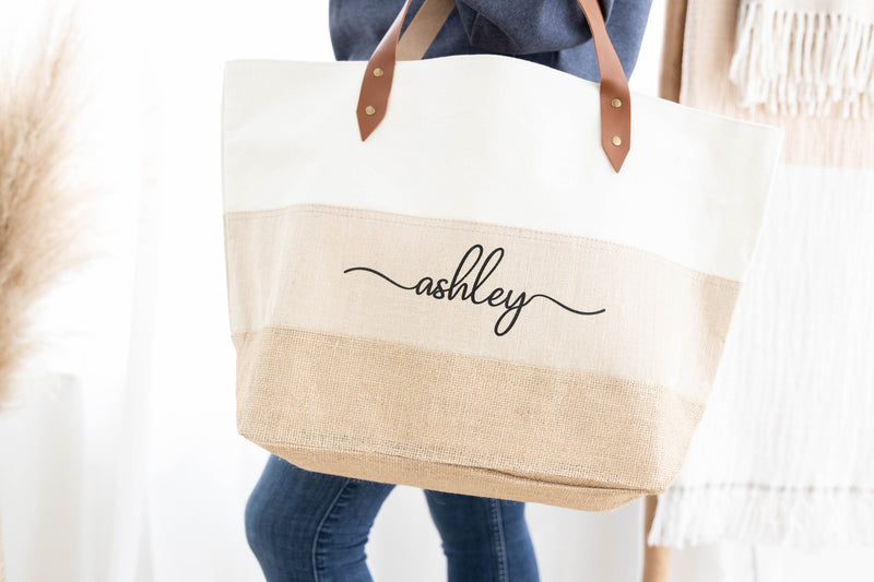 Custom Canvas Bag with Zipper - Personalized Bridesmaids Gift - EverlyGrayce 