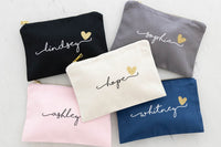 Bridesmaid Makeup Bags | Small Travel Cosmetic Bag - EverlyGrayce 